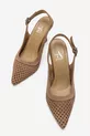 Chaussure à talon pour femme en cuir véritable, ouverte à l'arrière, perforée au laser, en suède Sıgarro