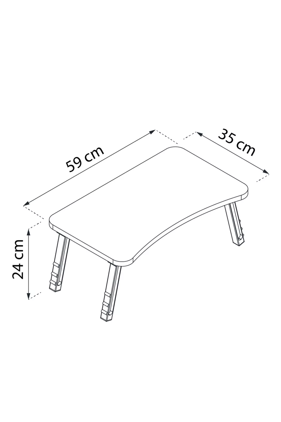 Tablette pour ordinateur portable Table de petit-déjeuner mobile Table de travail pliante Bois de pin Atlantique