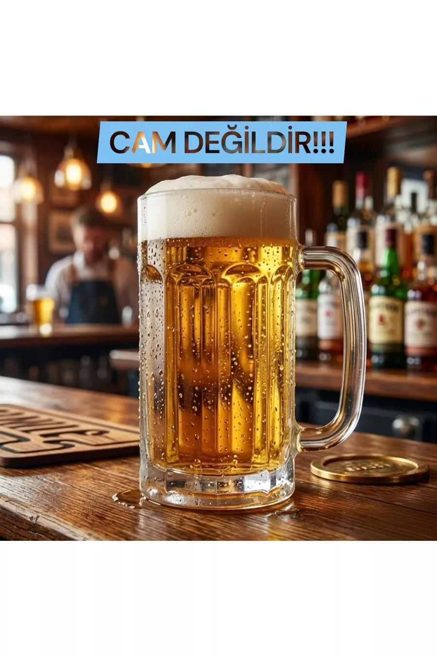 VERRE D'AYRAN DE  ML, VERRE DE BIÈRE. PLASTIQUE POLYCARBONATE (CE N'EST PAS DU VERRE !!!)