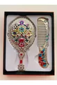 Ensemble Miroir et Peigne, Métal-Boîte-Cadeau, Brosse à Cheveux avec Miroir de  cm