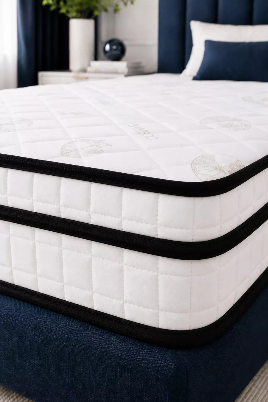 Matelas Orthopédique Complet en Bambou avec Ressorts Supplémentaires  cm Options de Taille Personnalisée