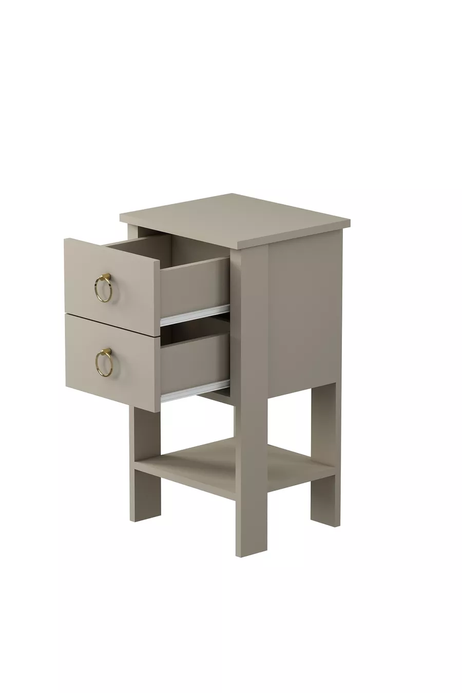Table de chevet Cevheri à 2 tiroirs - Pierre de sable