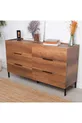 Commode Oryana à 6 tiroirs - Noyer foncé cm
