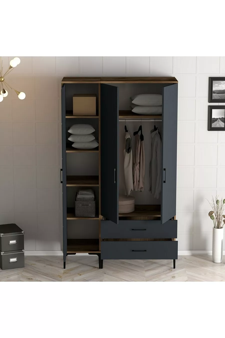 Armoire à 3 portes Kumsal Rt - Anthracite