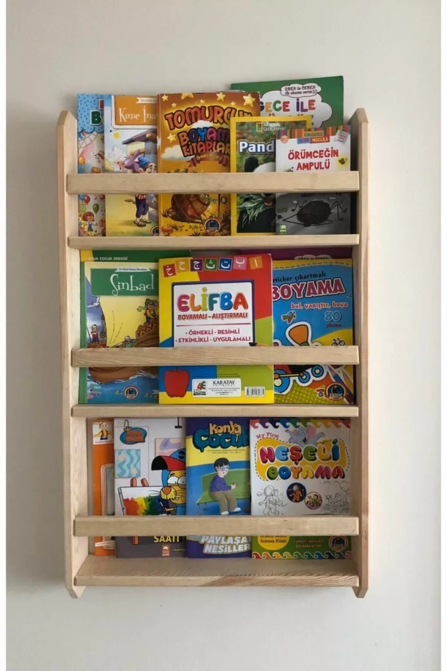 Couleur Bois Naturel Étagère Murale en Bois Montessori Étagère Décorative cm