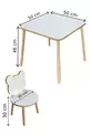 Ensemble table et chaises pour enfants, table d'activités, table de travail, 1 table, 1 chaise, blanc Panda