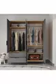Armoire Aden anthracite complet à 4 portes avec tiroirs, penderie, armoire avec étagères