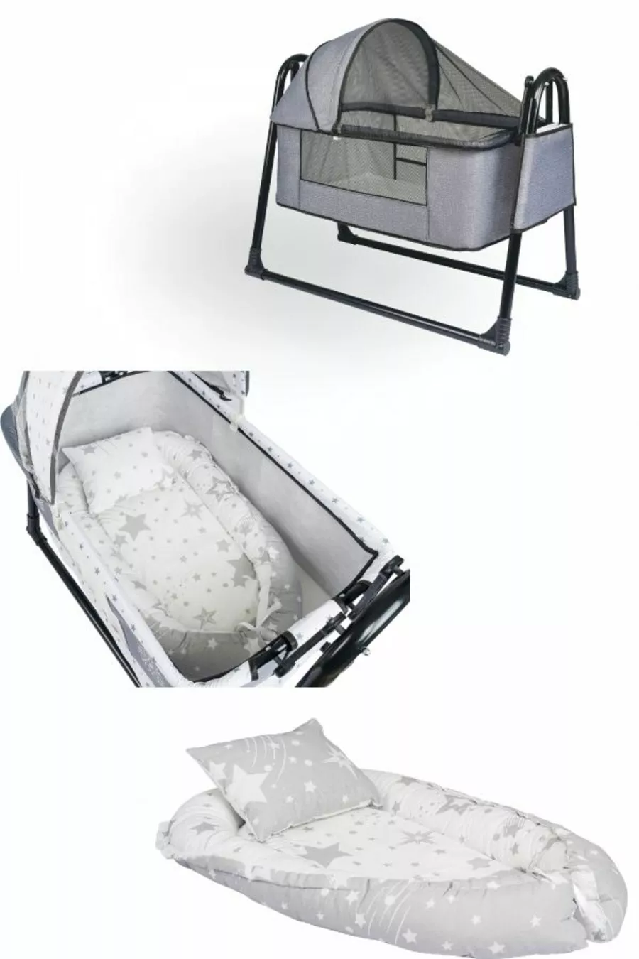 Btrend Babynest Lit et Oreiller + Cadeau Pochette Berceau Bascule Panier Lit Bébé Hamac Ensemble 2 pièces