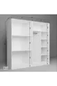Ensemble d'armoire et d'étagère Lucas 4 portes 8 étagères - Blanc mat