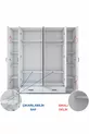 Rani  Armoire Spacieuse pour Vêtements 6 Portes 2 Tiroirs  Étagères 2 Tringles Blanche