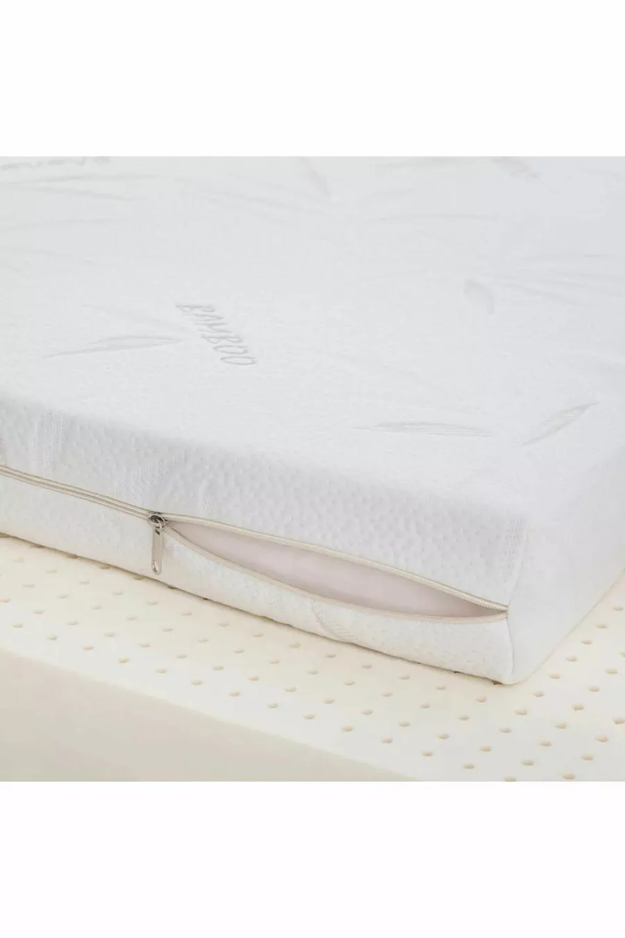 Matelas de parc doux orthopédique en bambou et coton, linge de lit de parc avec fermeture éclair 7 cm