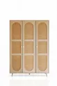 Garde-robe Bali Bohem à 3 portes – Armoire à vêtements avec portes en MDF et tissu jute | Couleur chêne –