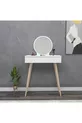 Table de maquillage avec miroir et tiroirs sur pieds en bois Siena, Blanc - Siena