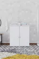 Armoire à 4 compartiments, penderie, armoire à vêtements, armoire à pulls, armoire à habits, armoire à chemises, blanche