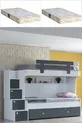 Lits superposés, Lit superposé Metris avec lits gigognes 2 matelas confort