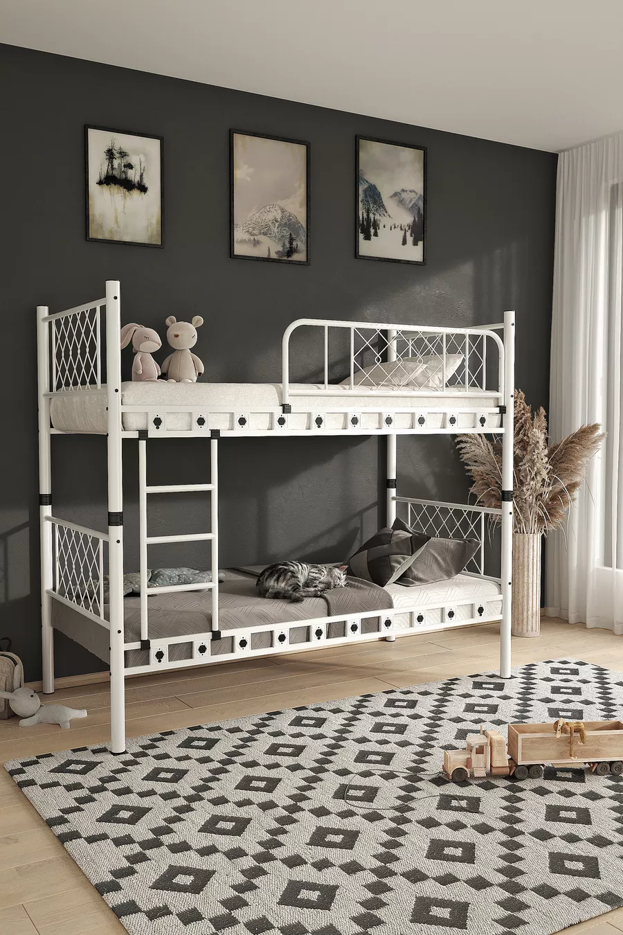 Chambre d'enfant Metis Lit superposé et cadre de lit en métal