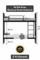 Koza Ranza Lits Superposés Métal Noir Compatibles avec Matelas, Amovible