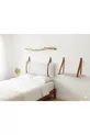 Tête de lit en cuir avec sangles + ensemble de 2 étagères murales pour chambre à coucher