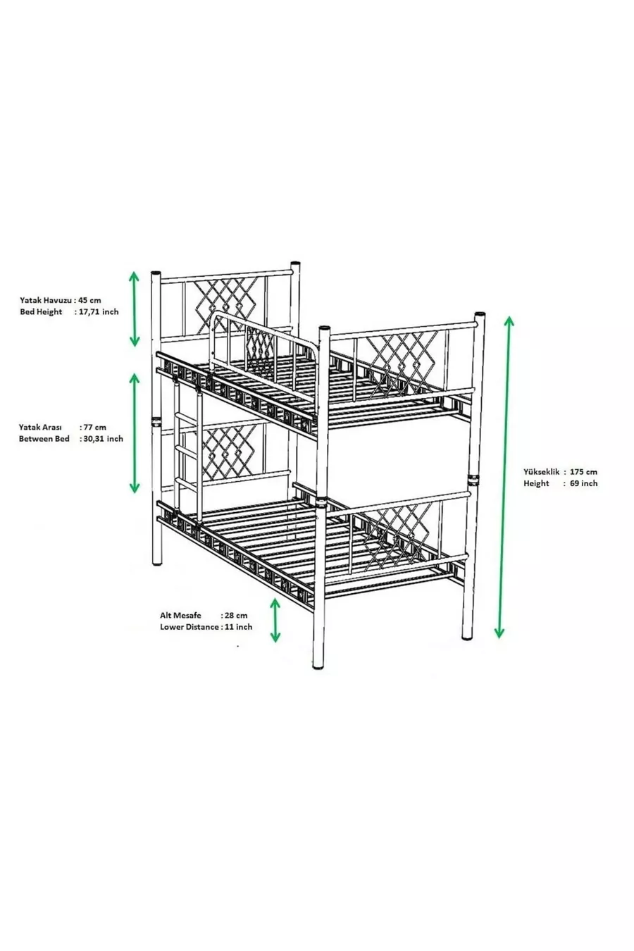 LIT MÉTAL TEKNOR et chambre d'enfant pour jeunes avec dimensions de lit