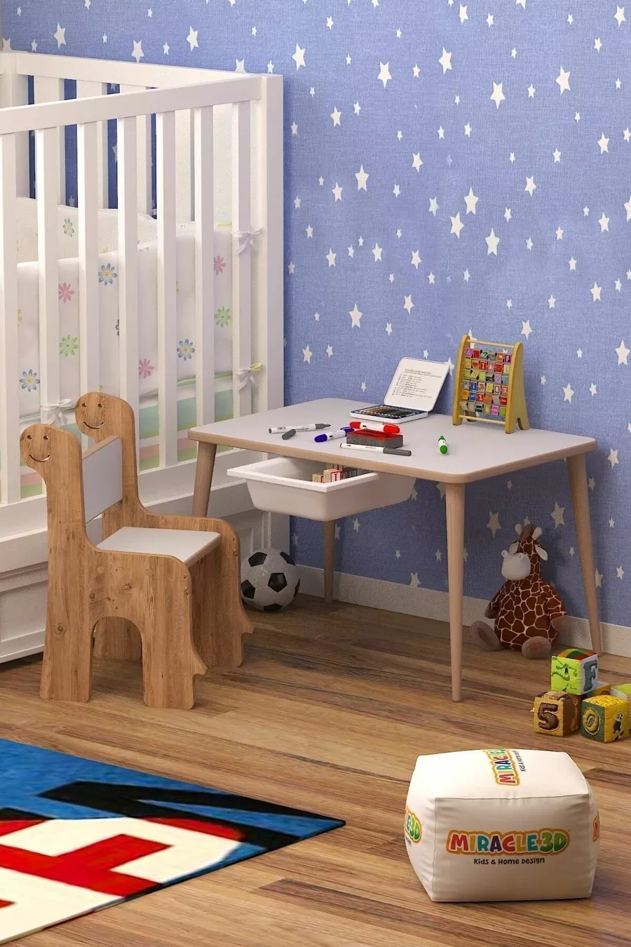 Bureau et chaise de jeu pour enfants, table d'activités, table effaçable à sec