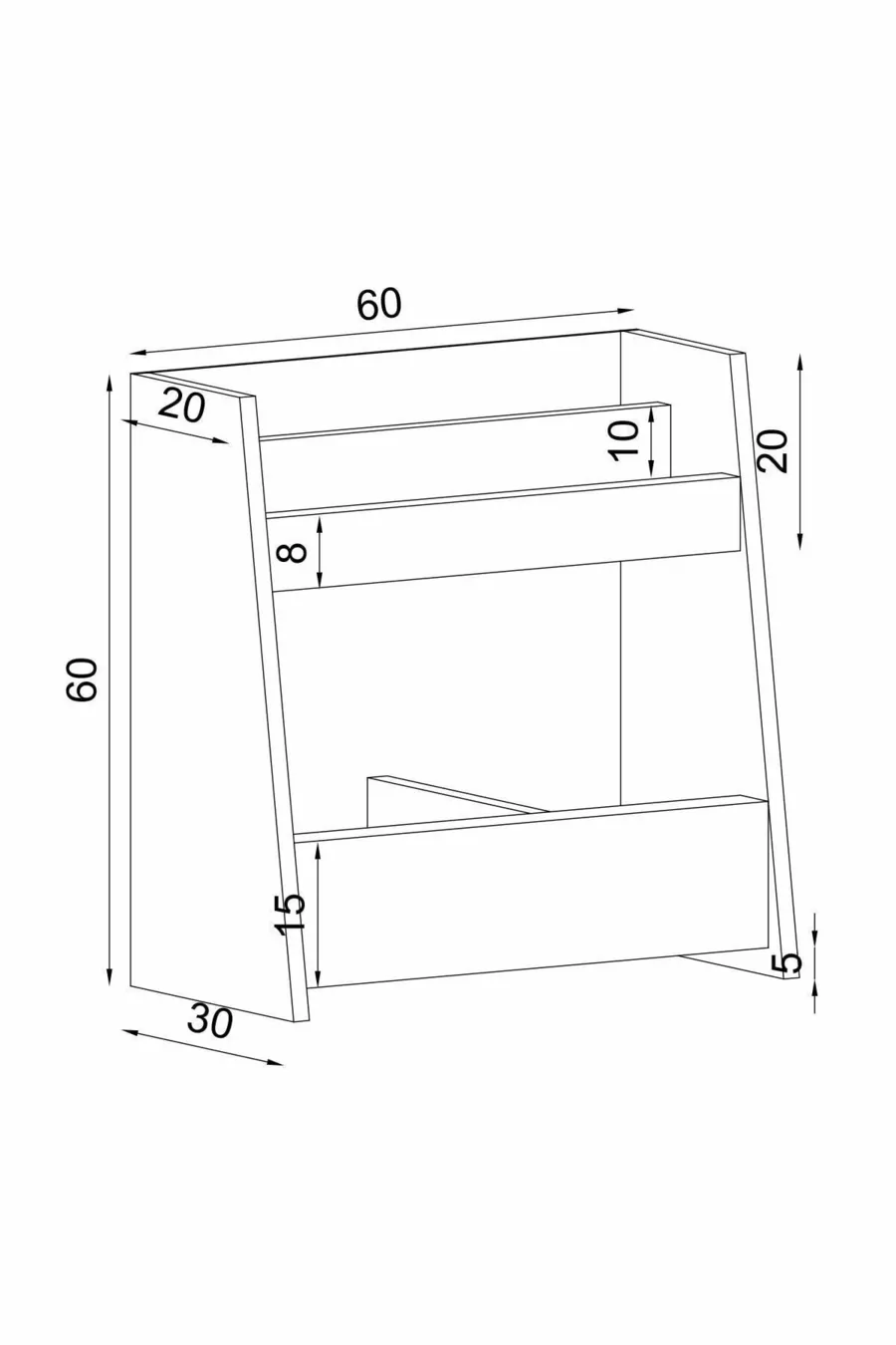 Bibliothèque Polyvalente Pikas Montessori  Cm Blanc en Aggloméré Classique  Cm