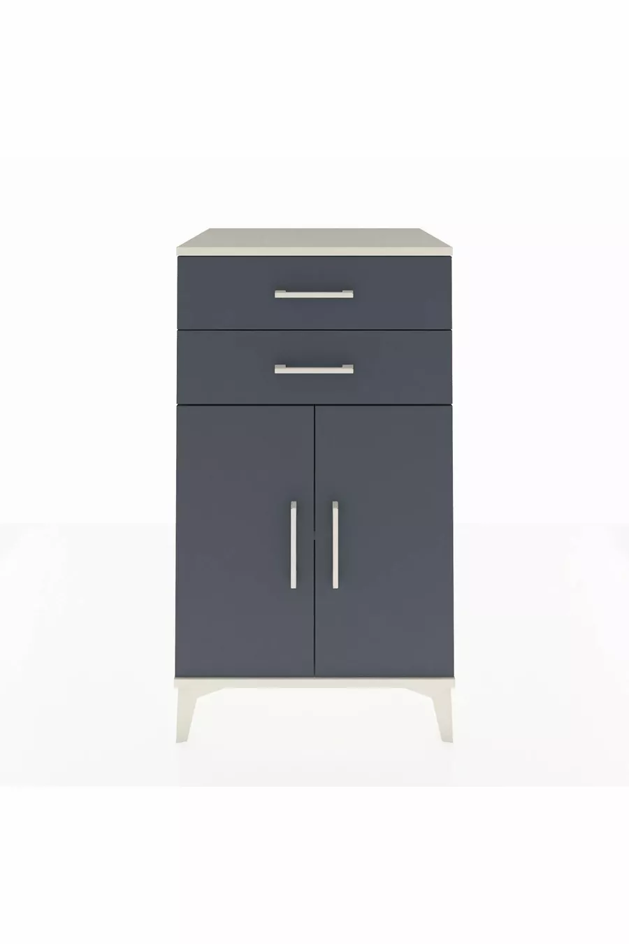 Commode Hyperion à une étagère, 2 tiroirs et 2 portes, Pierre de lune-Anthracite