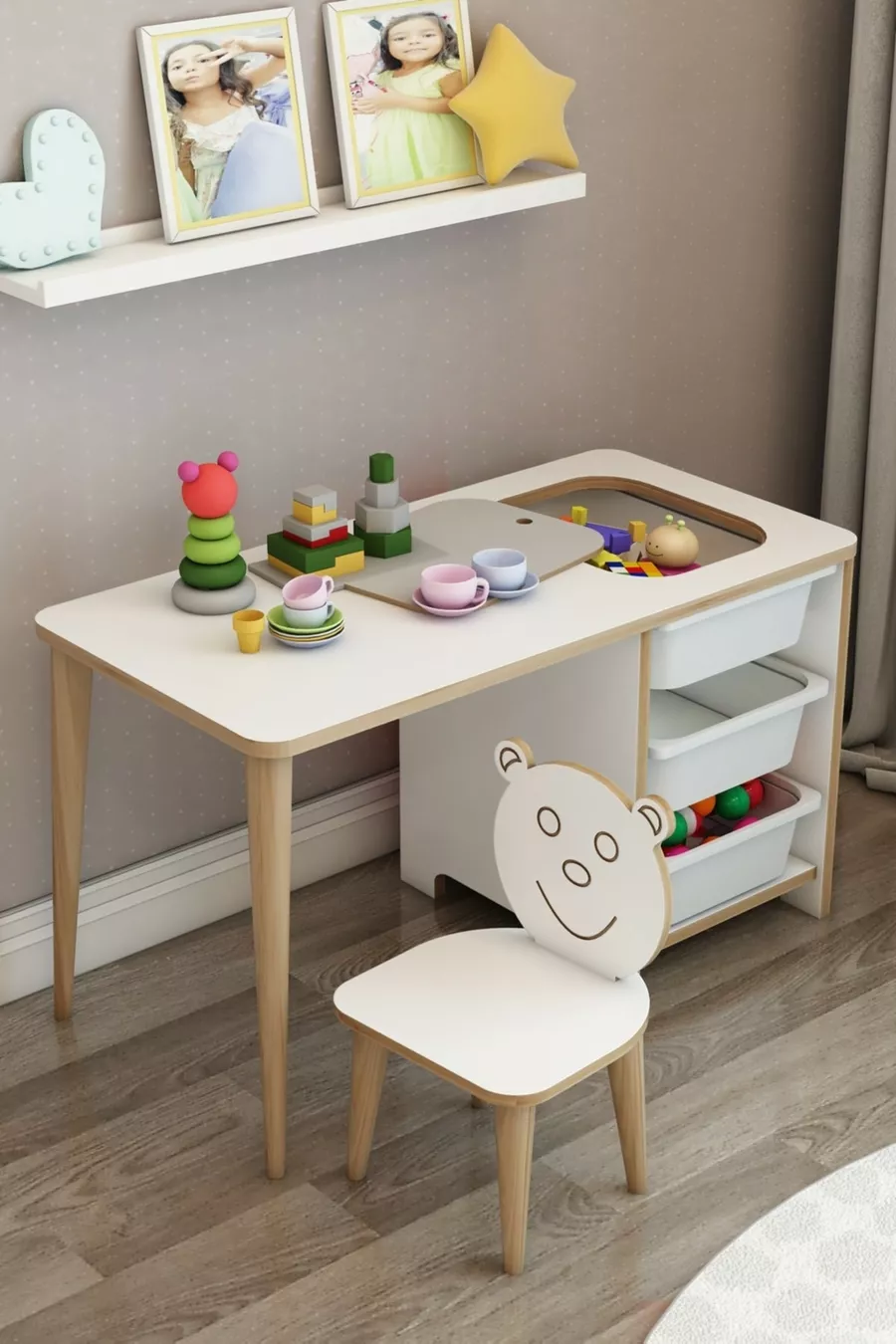 Bureau pour enfants, table de jeu et d'activités, table été-hiver Byz_spt_san