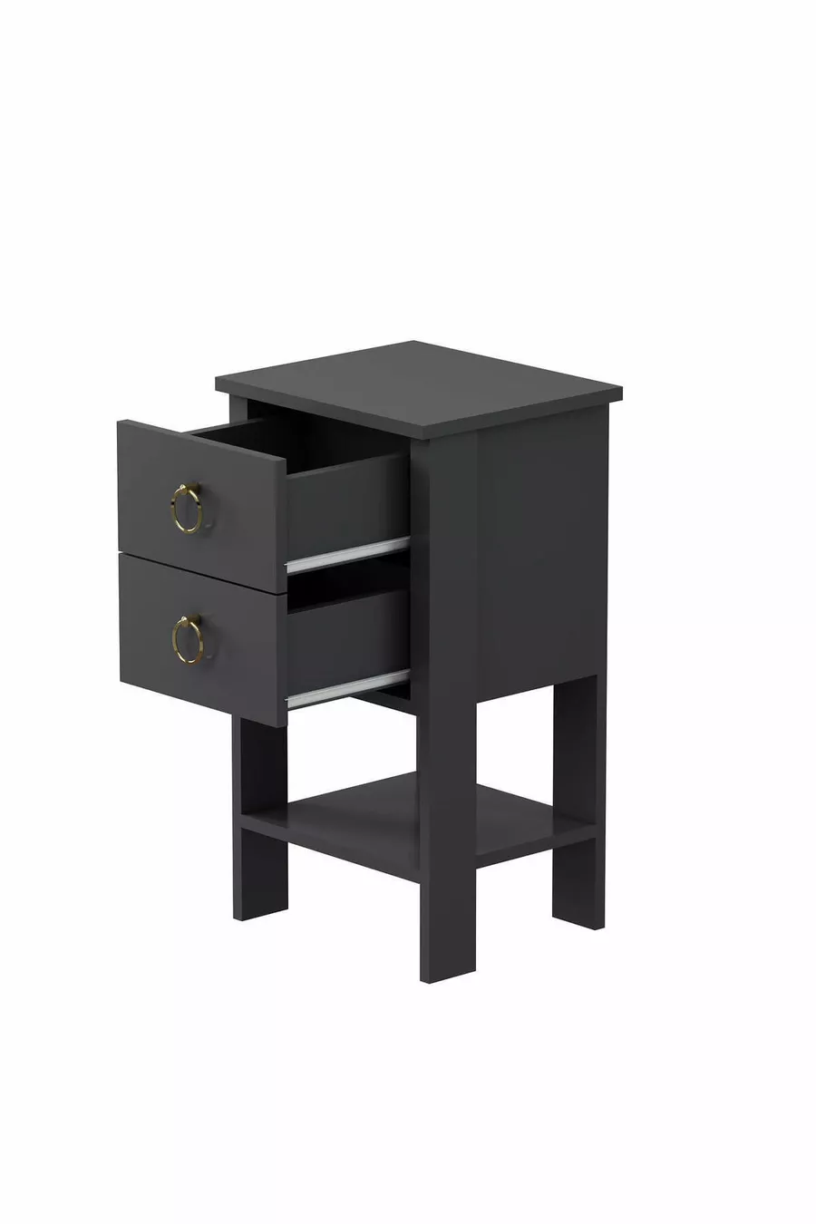 Table de chevet Cevheri à 2 tiroirs - Anthracite