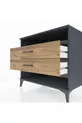 Commode Kronos à une étagère et 2 tiroirs Anthracite-Pin