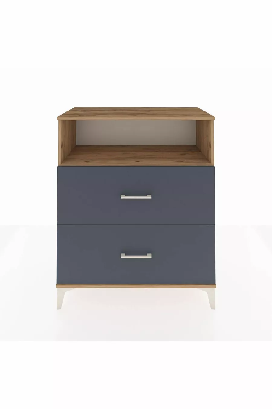 Commode Hyperion à une étagère et 2 tiroirs Pin-Anthracite