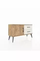 Commode Arges avec une étagère, 2 tiroirs et une porte, pin-pin / pierre de lune