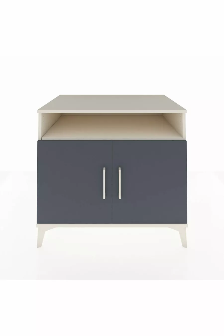 Commode Kronos 2 étagères 2 portes Pierre de Lune-Anthracite