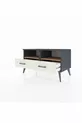 Commode Hyperion 2 étagères 2 tiroirs Anthracite-Pin/Pierre de Lune