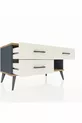 Commode Hyperion 3 tiroirs Anthracite-Sapin/Pierre de lune