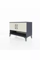 Commode Hyperion 2 étagères 2 portes Anthracite-Pierre de lave