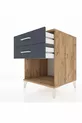 Chevet Kronos 2 tiroirs Pin-Anthracite