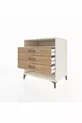 Commode Kronos avec une étagère et 3 tiroirs, Pierre de lune-Pin