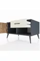 Commode Kronos avec une seule étagère, un tiroir et une porte, anthracite-pin/pierre de rivière