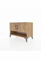 Commode Hyperion 2 étagères 2 portes Pin-Pin