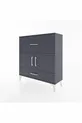 Commode Arges avec 2 étagères, 2 tiroirs et 2 portes, Anthracite-Anthracite