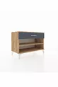 Commode Hyperion à une étagère et un tiroir, pin-anthracite