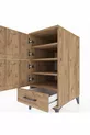 Table de chevet Kronos avec 4 étagères, 1 tiroir et 1 porte, en pin-pins