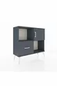 Commode Arges 2 étagères, 1 tiroir, 1 porte, Anthracite-Anthracite