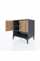Commode Hyperion 2 étagères 2 portes Anthracite-Sapin