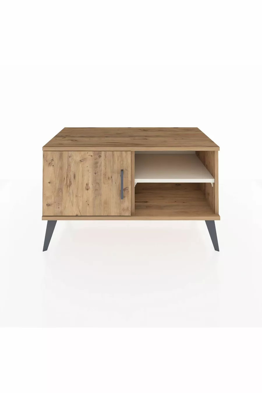 Commode Hyperion à 2 étagères avec une porte en pin-pin / pierre de lune