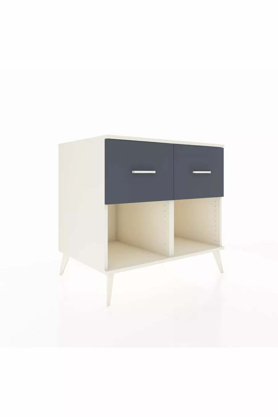 Commode Kronos 2 tiroirs Pierre de lune-Pierre de lune/Anthracite