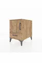Table de chevet Kronos avec 2 étagères, 1 tiroir et 1 porte, pin-pin
