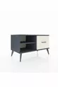 Commode Hyperion à une étagère et un tiroir Anthracite-Anthracite/Pierre de Lune