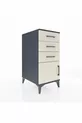 Kronos Table de Chevet 3 Tiroirs avec 1 Porte Anthracite-Pierre de Lune