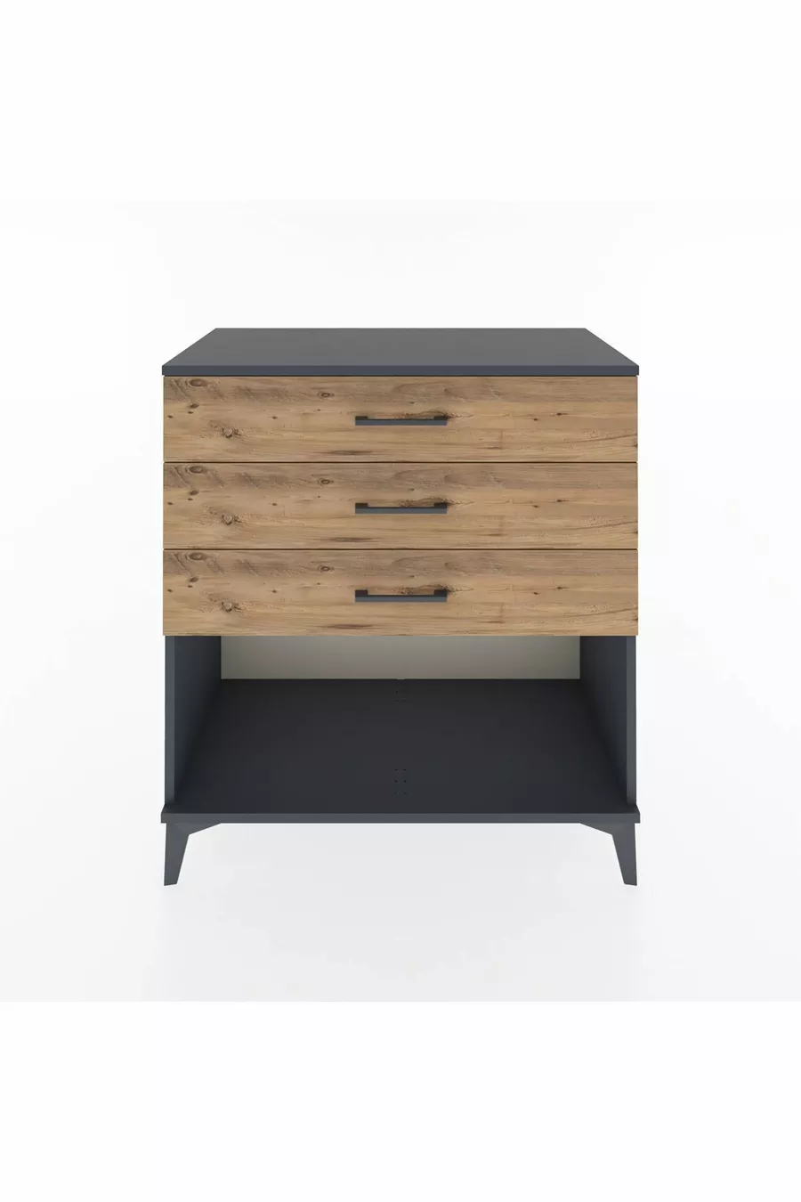Commode Hyperion 3 tiroirs Anthracite-Sapin